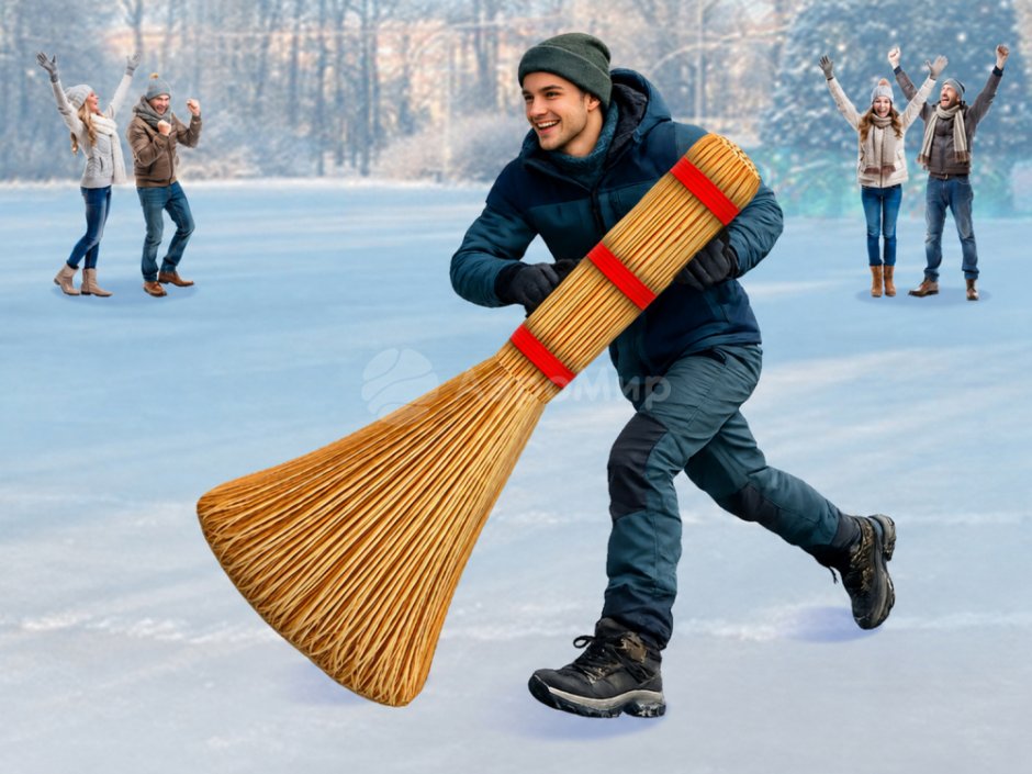 Игровой реквизит гигантский веник для детей и взрослых