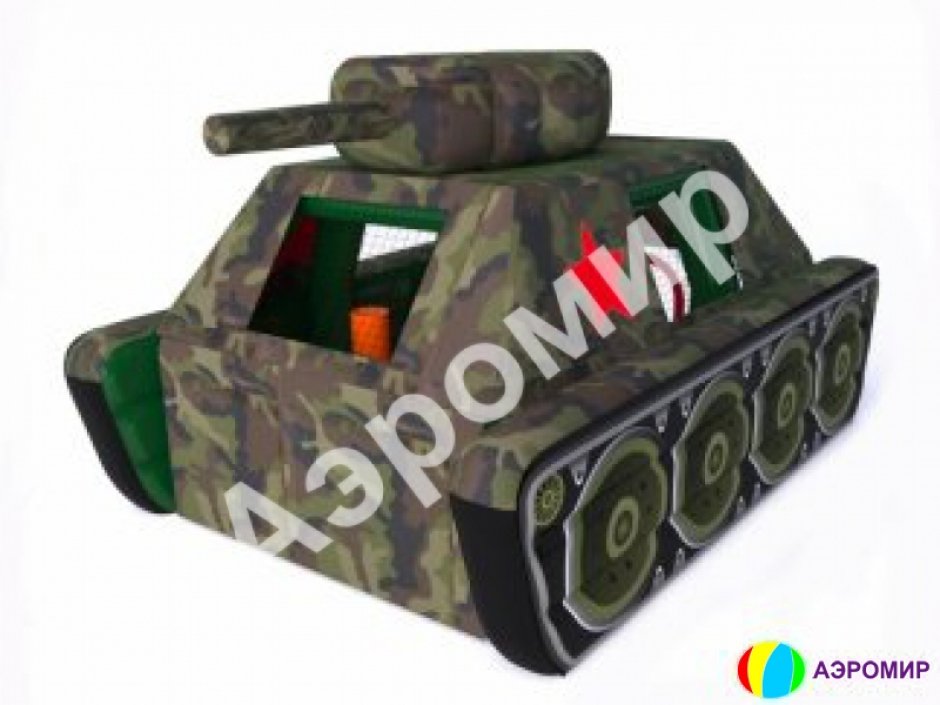 Надувной батут Танк — авторский батут с крышей на 24 м²