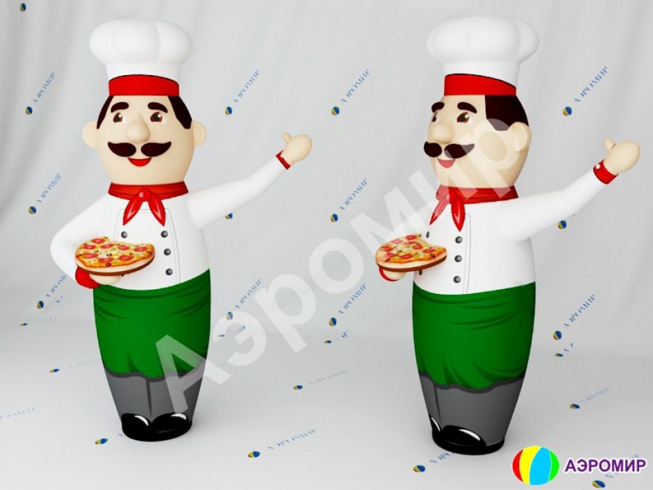 Надувной Повар с машущей рукой для эффективной рекламы Кафе, Бара, Ресторана, Пиццерии, Бургерной или Столовой.