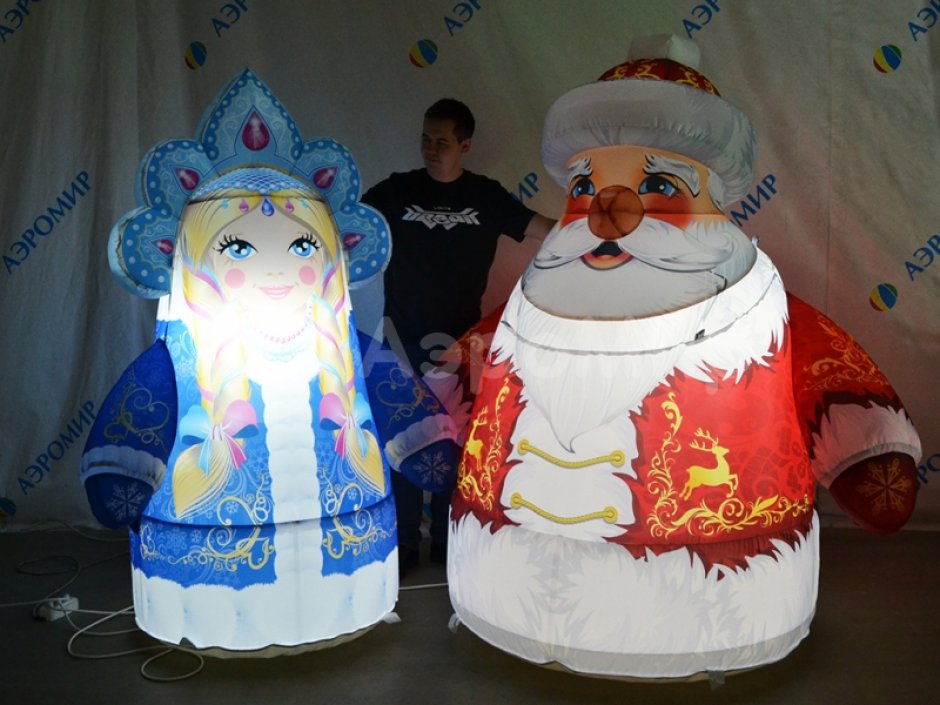 Надувной Дед Мороз Лайт 2.0 для улицы с подсветкой