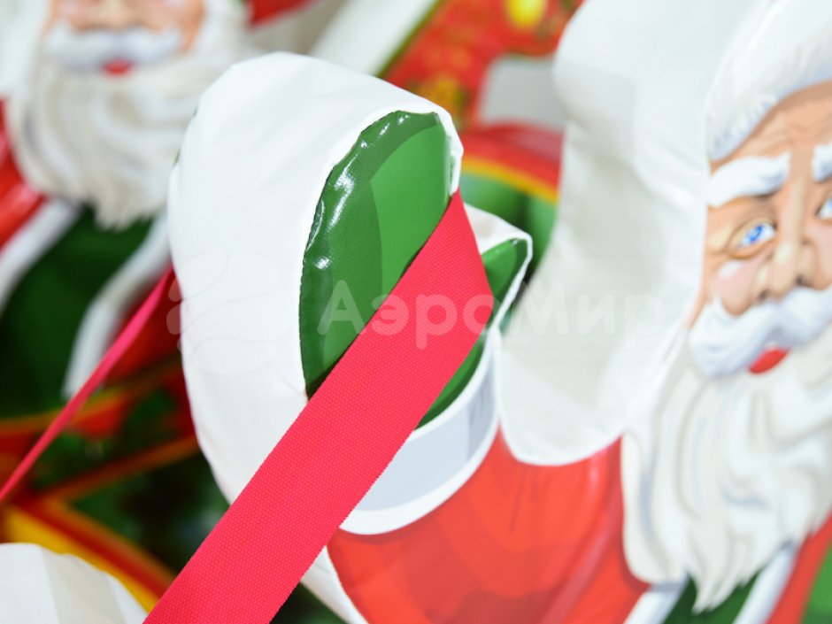 Новогодняя фотозона детская из мягких модулей Дед Мороз в санях