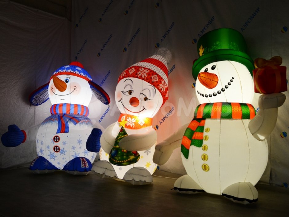 Надувной Снеговик Премиум 2.0 для оформления праздничной площадки