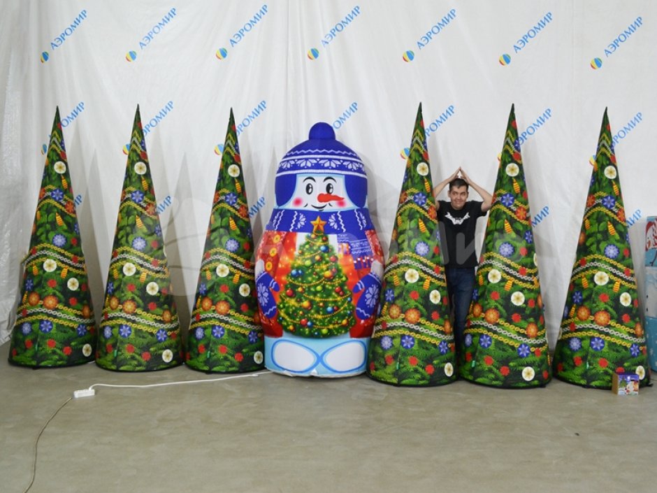 Надувная матрешка Снеговик