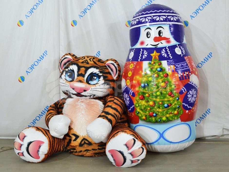 Надувная матрешка Снеговик