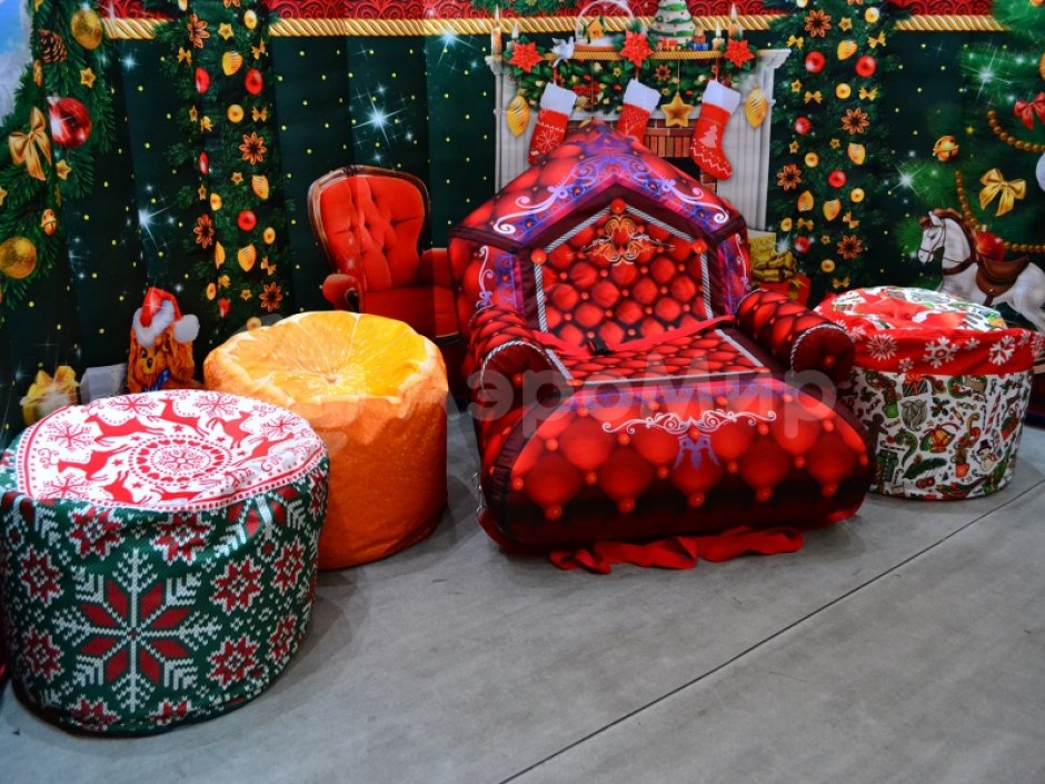 Мягкий круглый пуф