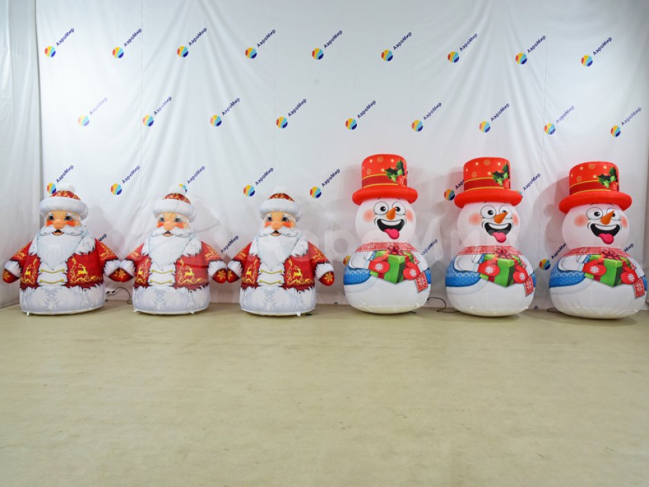 Надувной Дед Мороз Лайт 2.0 для улицы с подсветкой