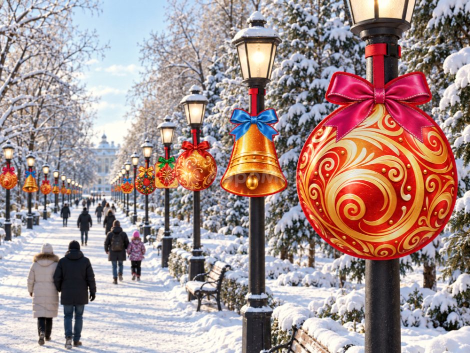 Подвесные новогодние игрушки для улицы