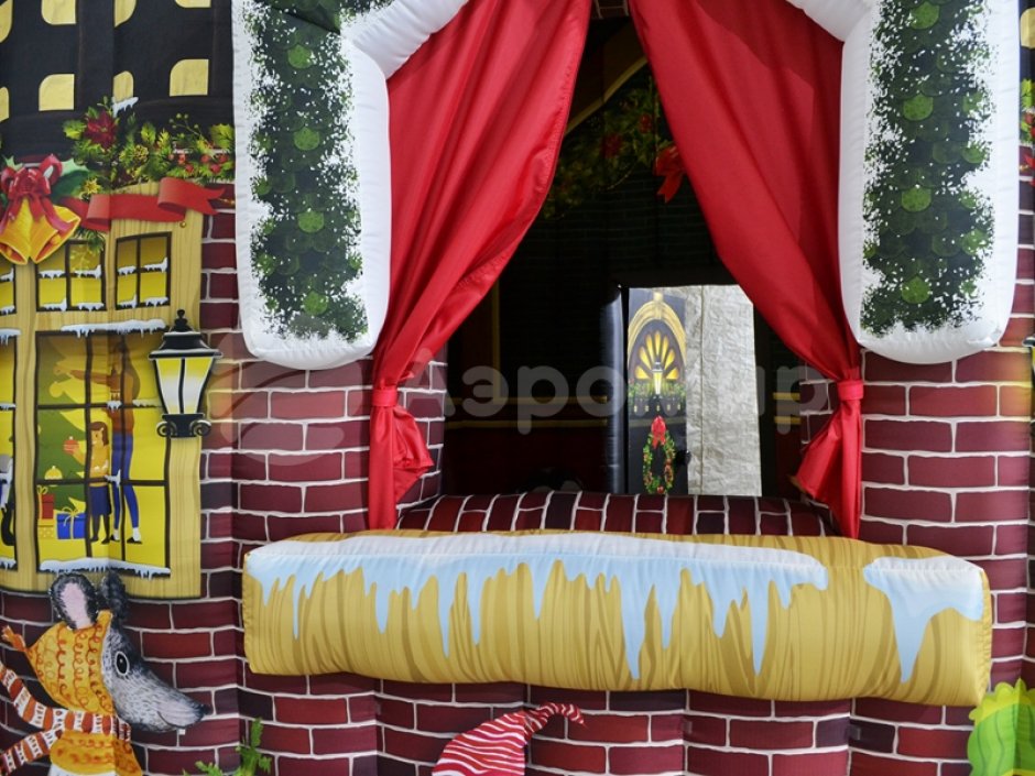 Сказочный надувной Домик Деда Мороза