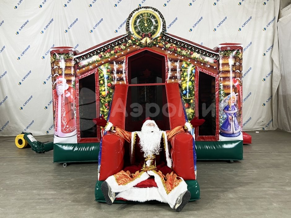 Надувной батут для бизнеса — изба Деда Мороза
