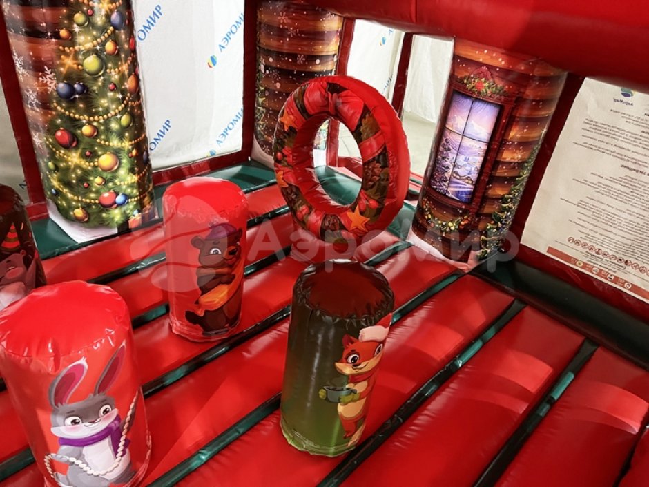 Надувной батут для бизнеса — изба Деда Мороза