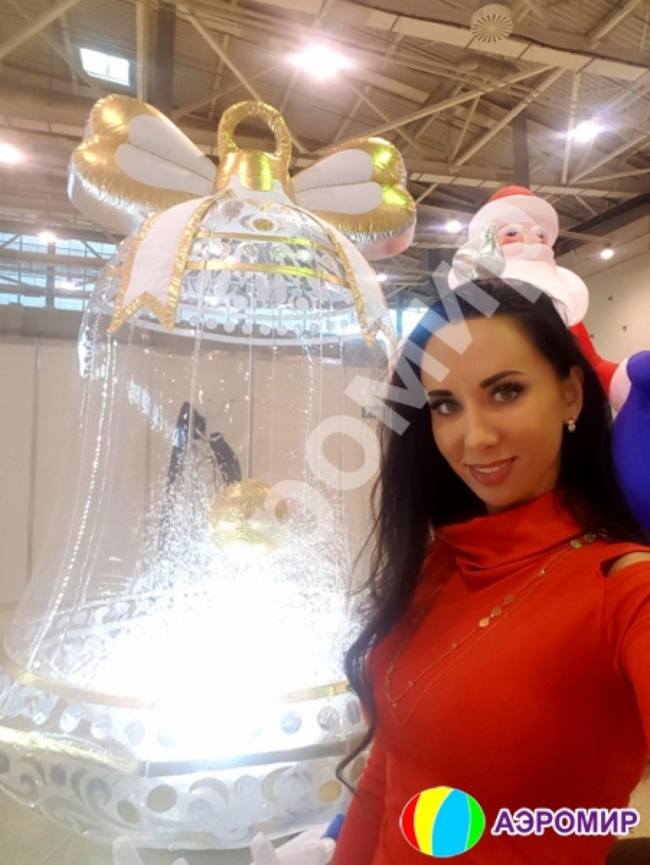 Новогодняя надувная фигура «Колокольчик» с эффектом снега и невероятной подсветкой
