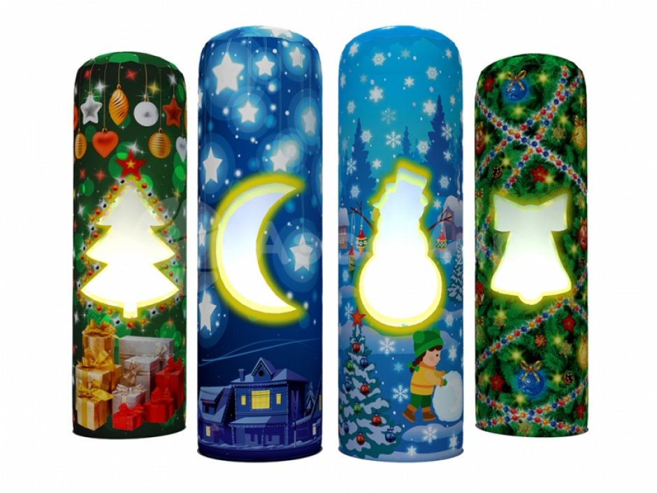 Новогодняя колонна — надувной световой столб