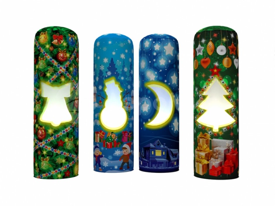 Новогодняя колонна — надувной световой столб