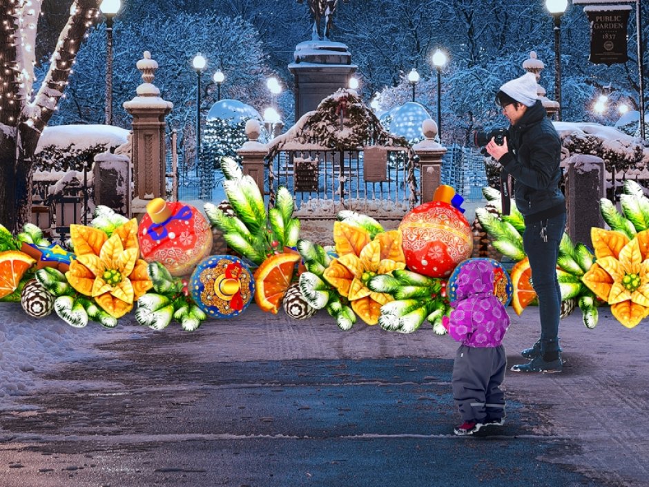 Гирлянда новогодняя — надувная декоративная