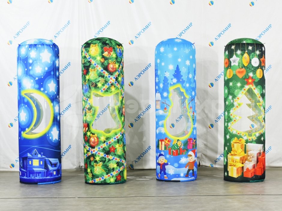 Новогодняя колонна — надувной световой столб
