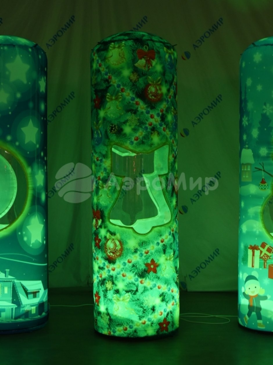 Новогодняя колонна — надувной световой столб
