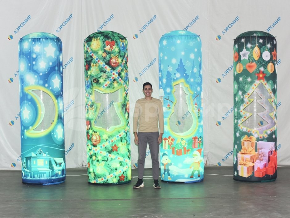 Новогодняя колонна — надувной световой столб