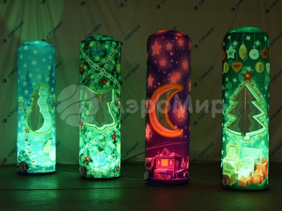 Новогодняя колонна — надувной световой столб