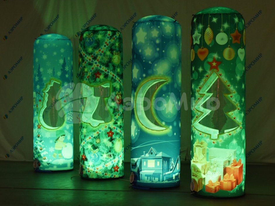 Новогодняя колонна — надувной световой столб
