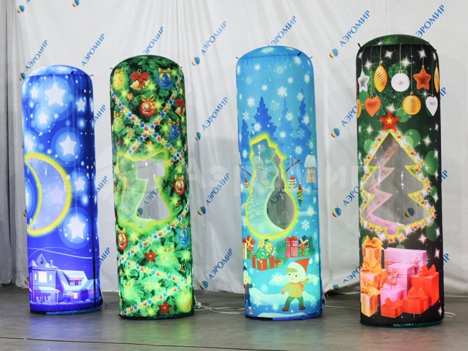 Новогодняя колонна — надувной световой столб