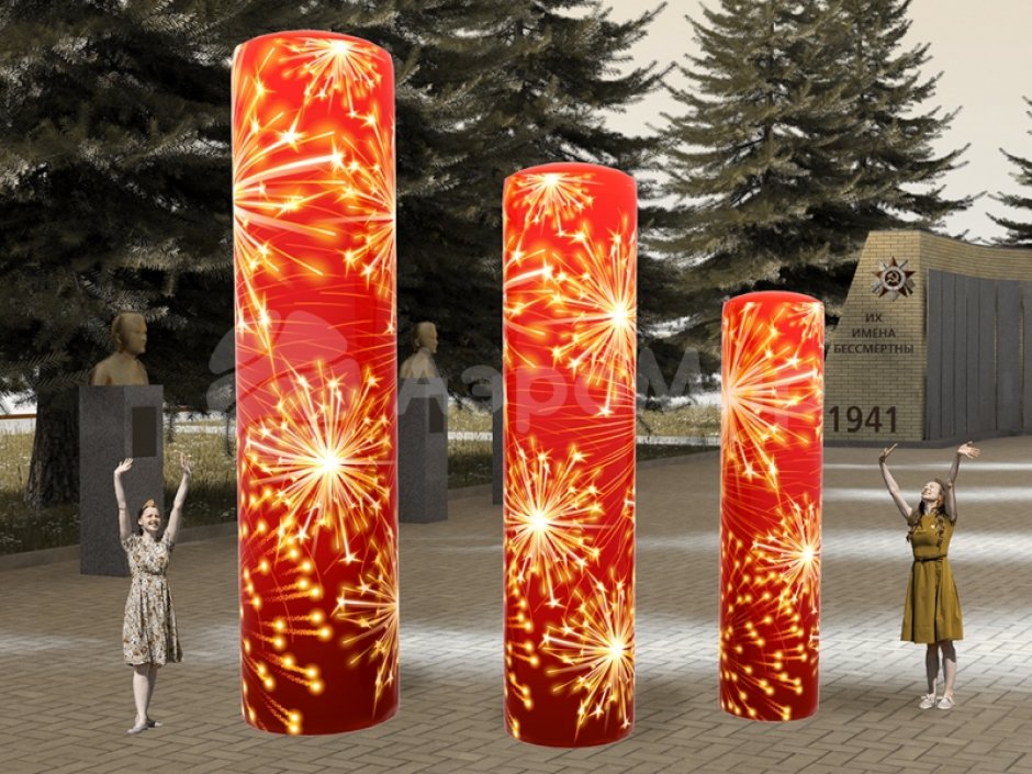 Надувная колонна Салют — оформления 9 мая