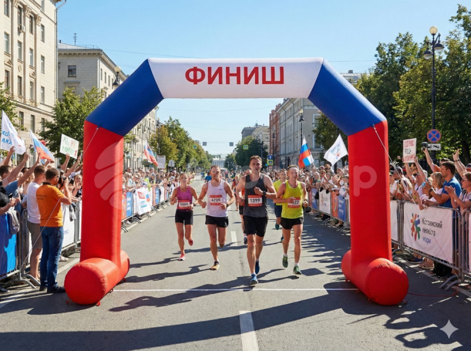 Надувная арка Лайт с опорами — простая и легкая форма трапеции на опорах