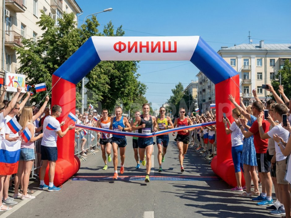 Надувная арка Лайт с опорами — простая и легкая форма трапеции на опорах