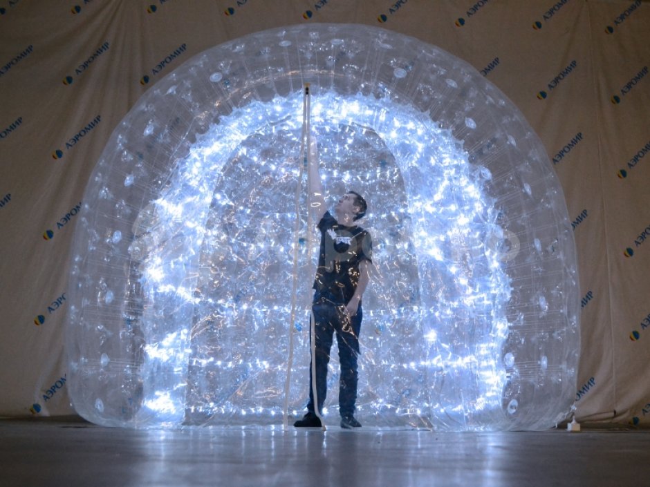 Праздничная фотозона Шатёр — прозрачная палатка с подсветкой