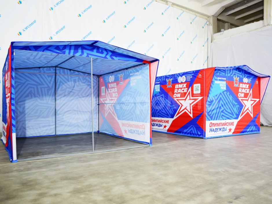 Каркасная палатка шатёр 2,7 х 2,7 м — металлокаркас, материал оксфорд + ПВХ