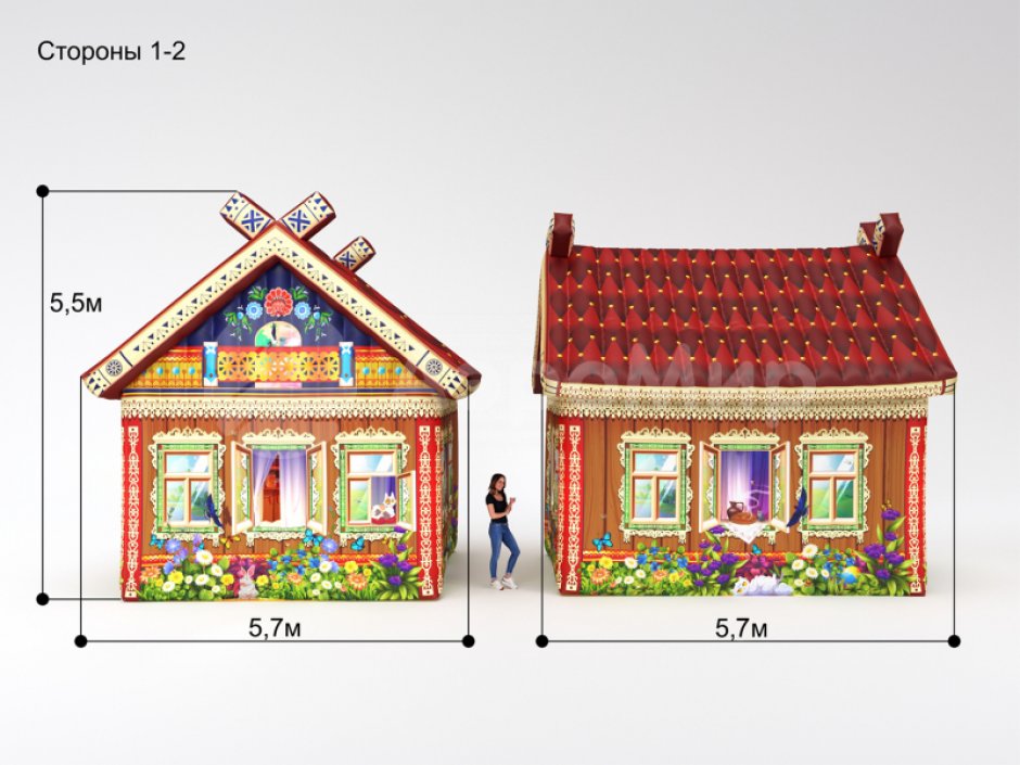 Надувная изба — для тематических праздников и гуляний