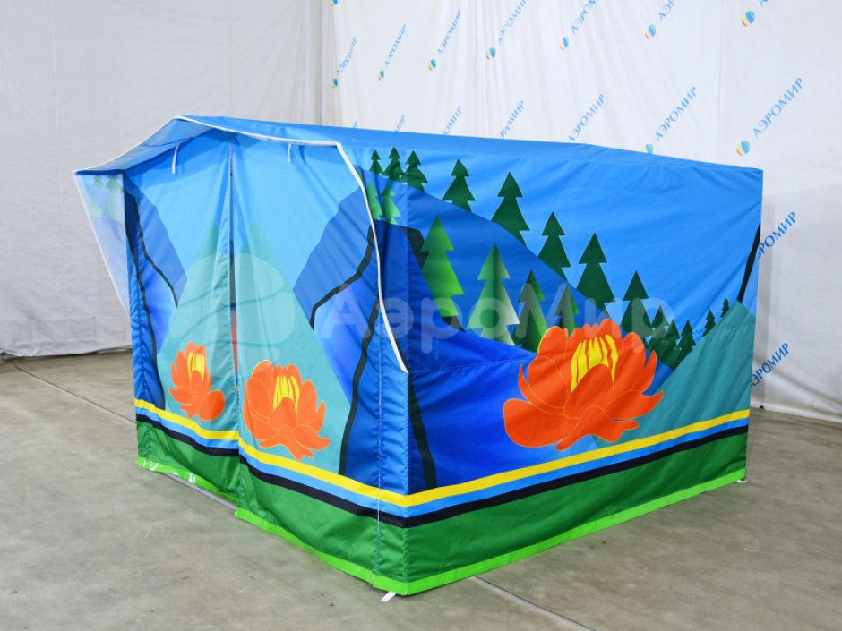 Каркасная палатка шатёр 2,7 х 2,7 м — металлокаркас, материал оксфорд + ПВХ