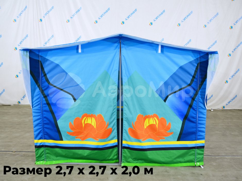 Каркасная палатка шатёр 2,7 х 2,7 м — металлокаркас, материал оксфорд + ПВХ