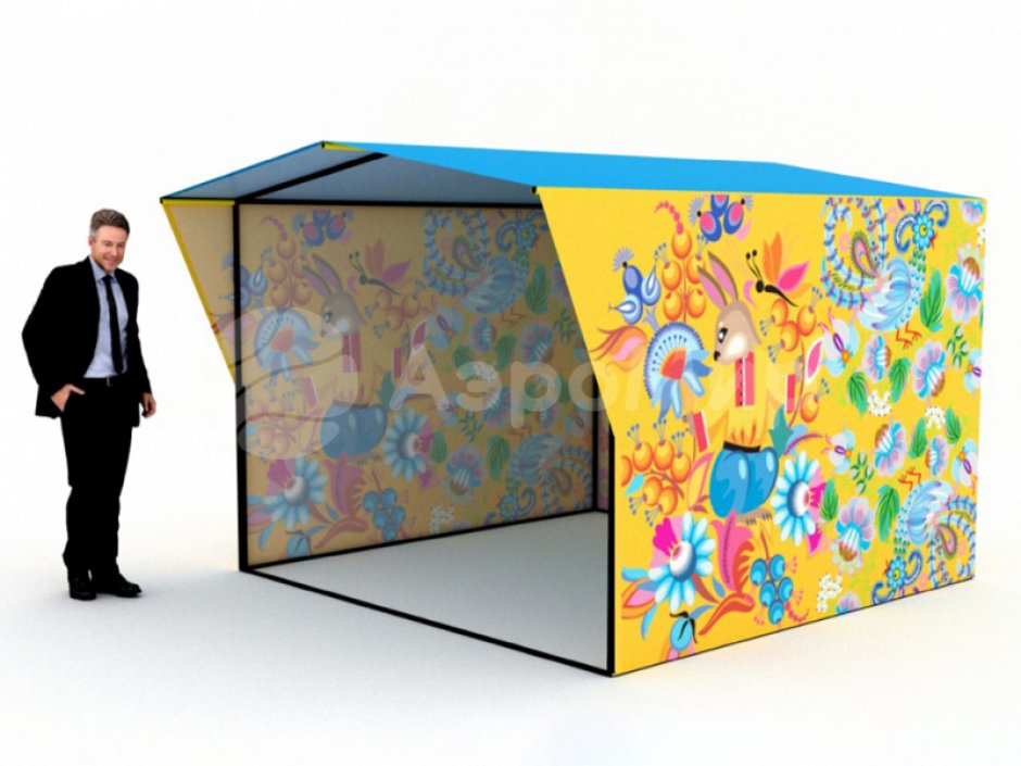 Каркасная палатка шатёр 2,7 х 2,7 м — металлокаркас, материал оксфорд + ПВХ