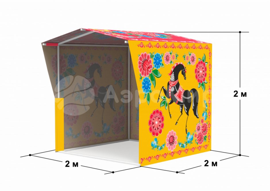 Каркасная палатка 2,0 х 2,0 м — металлокаркас, материал оксфорд + ПВХ