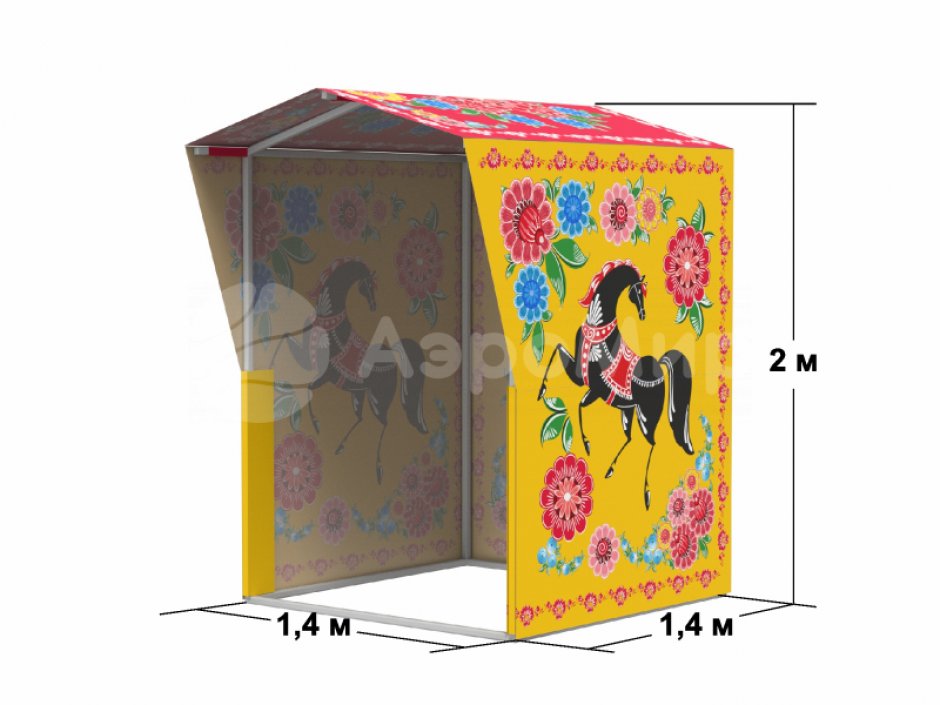 Каркасная палатка 1,4 х 1,4 м — металлокаркас, материал оксфорд + ПВХ