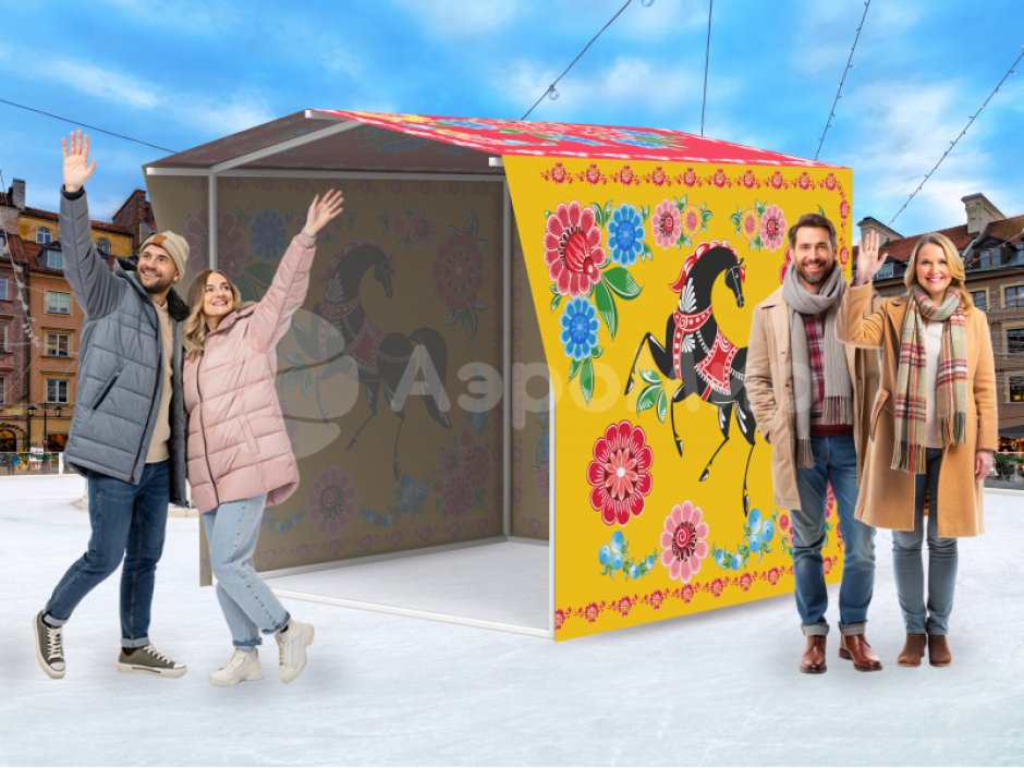 Каркасная палатка 2,0 х 2,0 м — металлокаркас, материал оксфорд + ПВХ