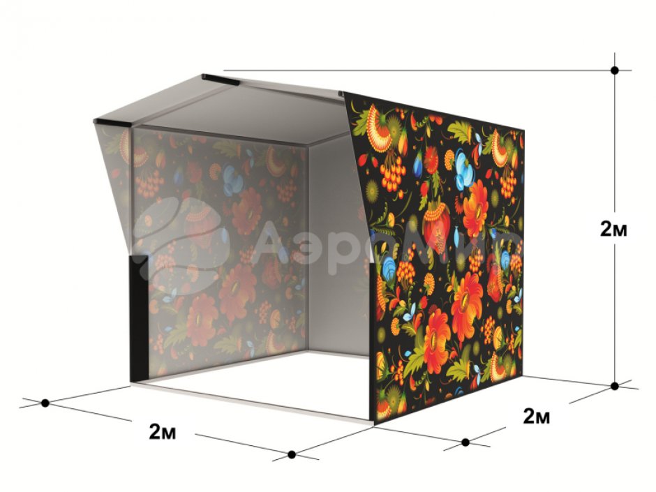 Каркасная палатка 2,0 х 2,0 м — металлокаркас, материал оксфорд + ПВХ