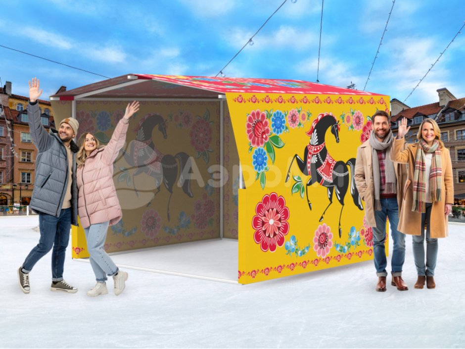 Каркасная палатка 2,5 х 2,5 м — металлокаркас, материал оксфорд + ПВХ