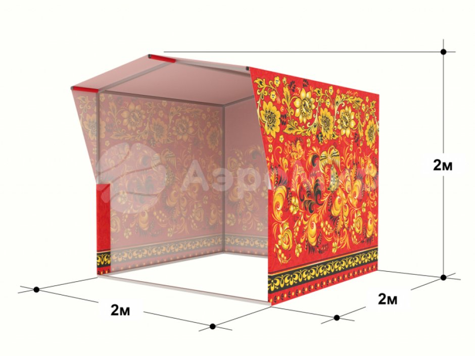 Каркасная палатка 2,0 х 2,0 м — металлокаркас, материал оксфорд + ПВХ