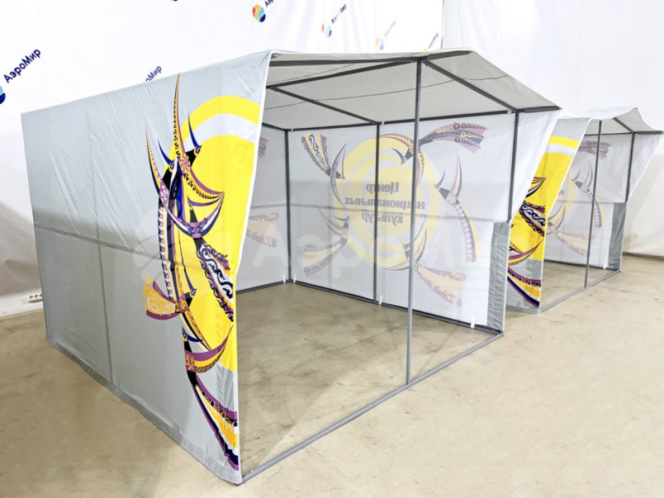 Каркасная палатка шатёр 2,7 х 2,7 м — металлокаркас, материал оксфорд + ПВХ