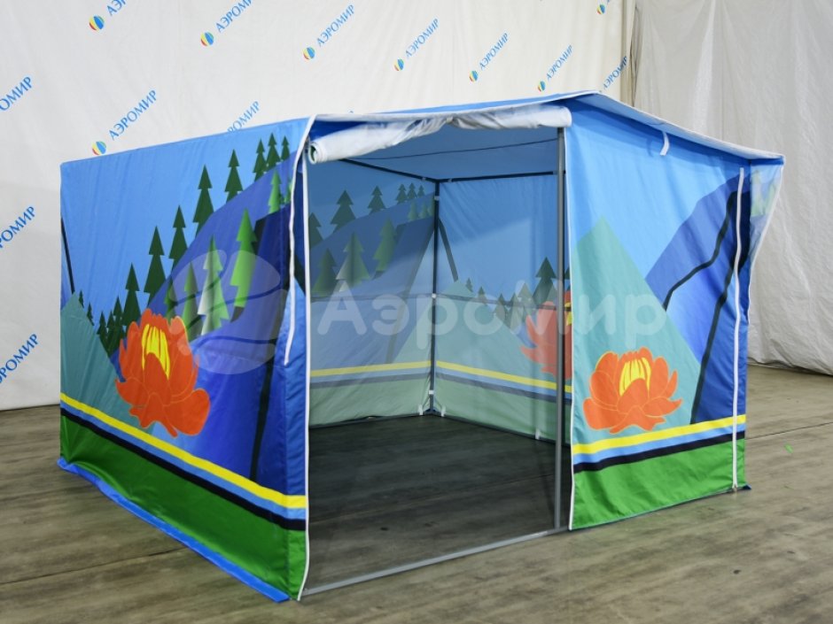 Каркасная палатка 2,5 х 2,5 м — металлокаркас, материал оксфорд + ПВХ