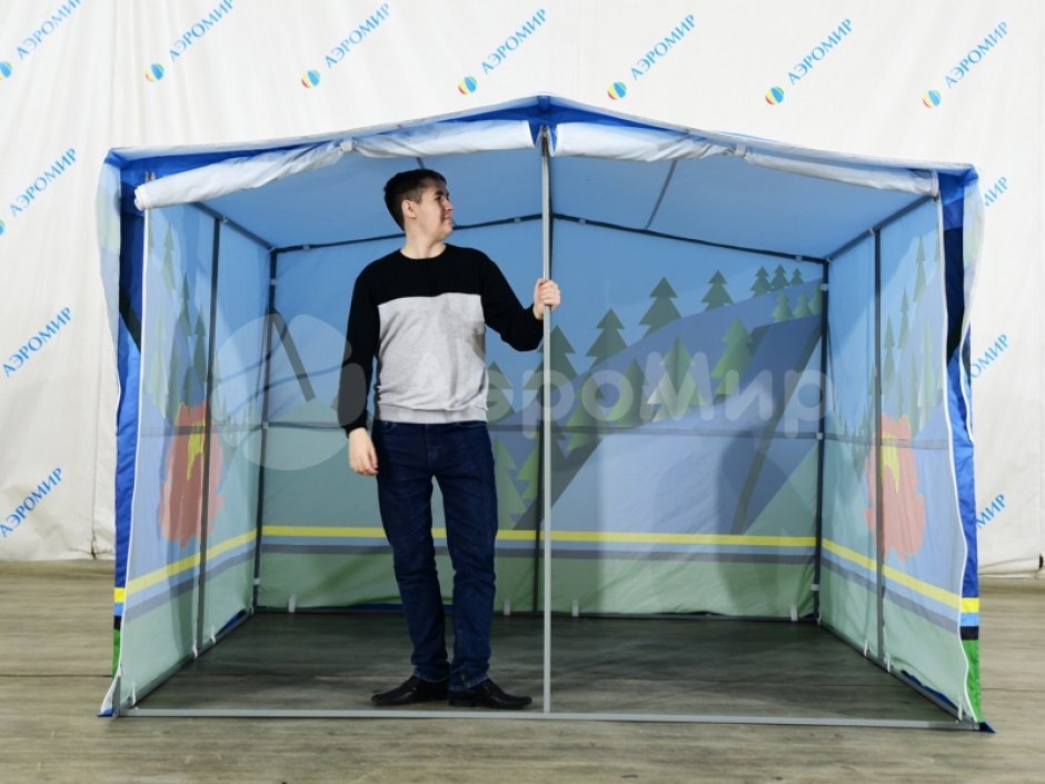 Каркасная палатка 2,5 х 2,5 м — металлокаркас, материал оксфорд + ПВХ