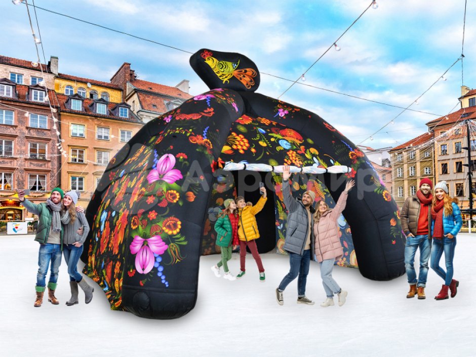 Надувная палатка — полная запечатка + декор