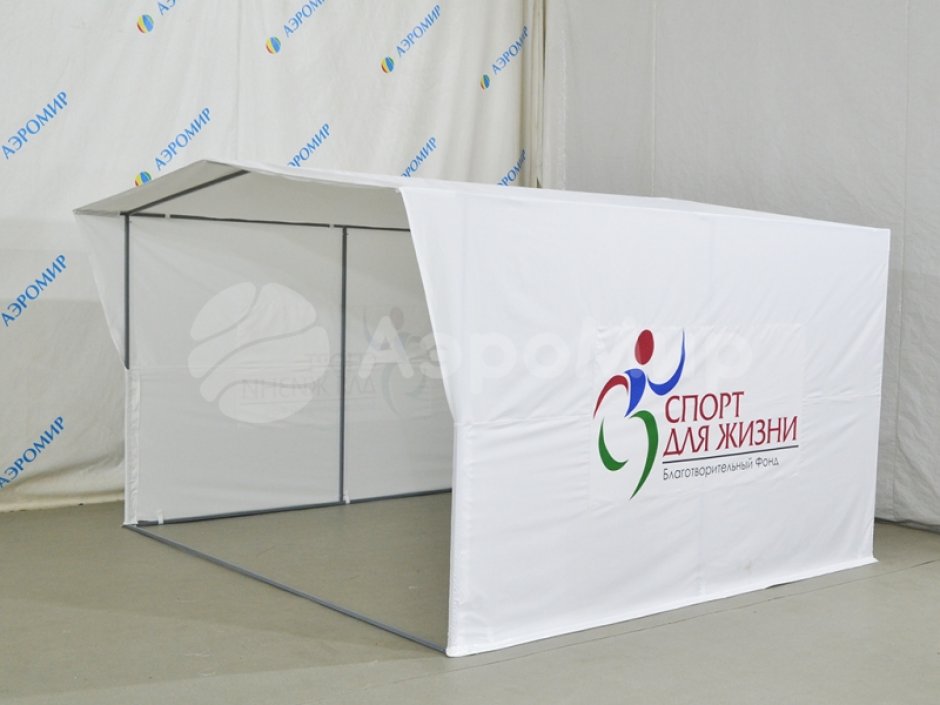 Каркасная палатка шатёр 2,7 х 2,7 м — металлокаркас, материал оксфорд + ПВХ