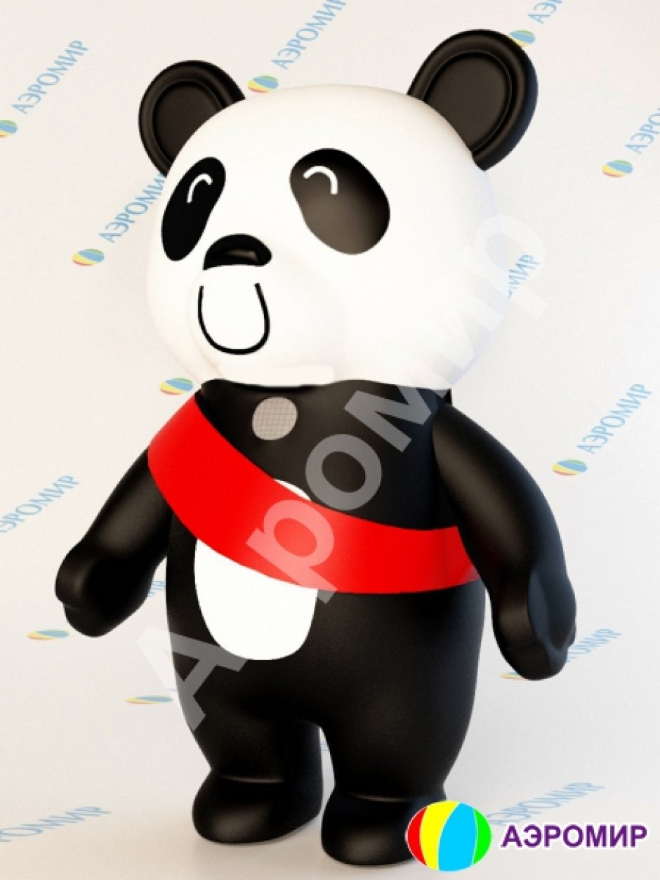 Надувной костюм Панда с лентой из искусственного меха