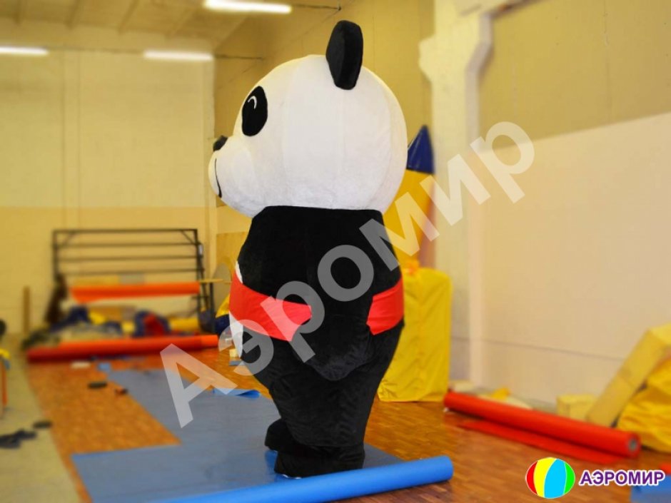 Надувной костюм Панда с лентой из искусственного меха
