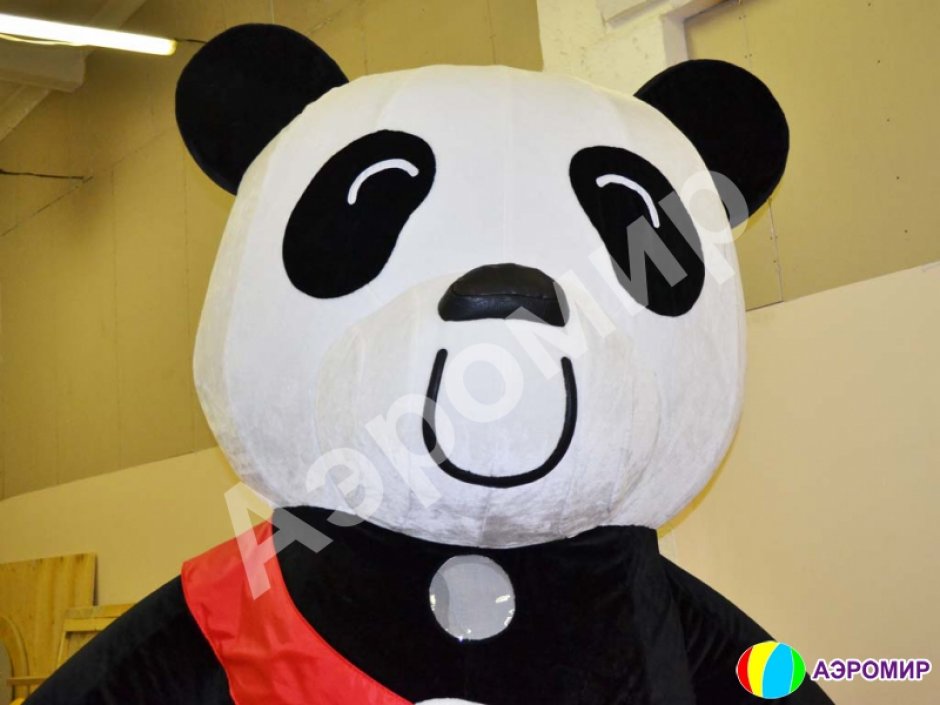 Надувной костюм Панда с лентой из искусственного меха