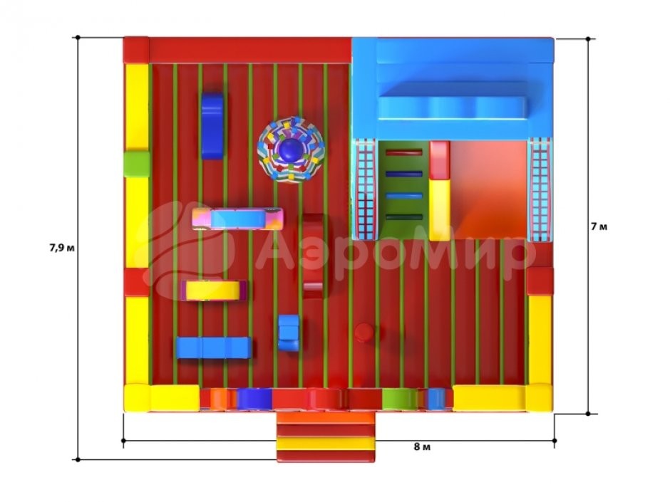 Надувной батут Парк развлечений площадью 56 м²