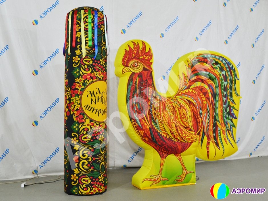 Надувной столб с лентами на Масленицу