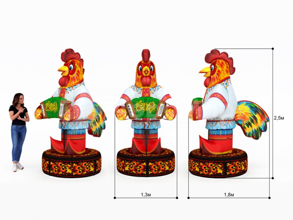 Петушок с гармошкой — на Масленицу, выставку или ярмарку